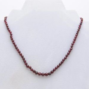 Delicate Garnet Bead Necklace - Vintage